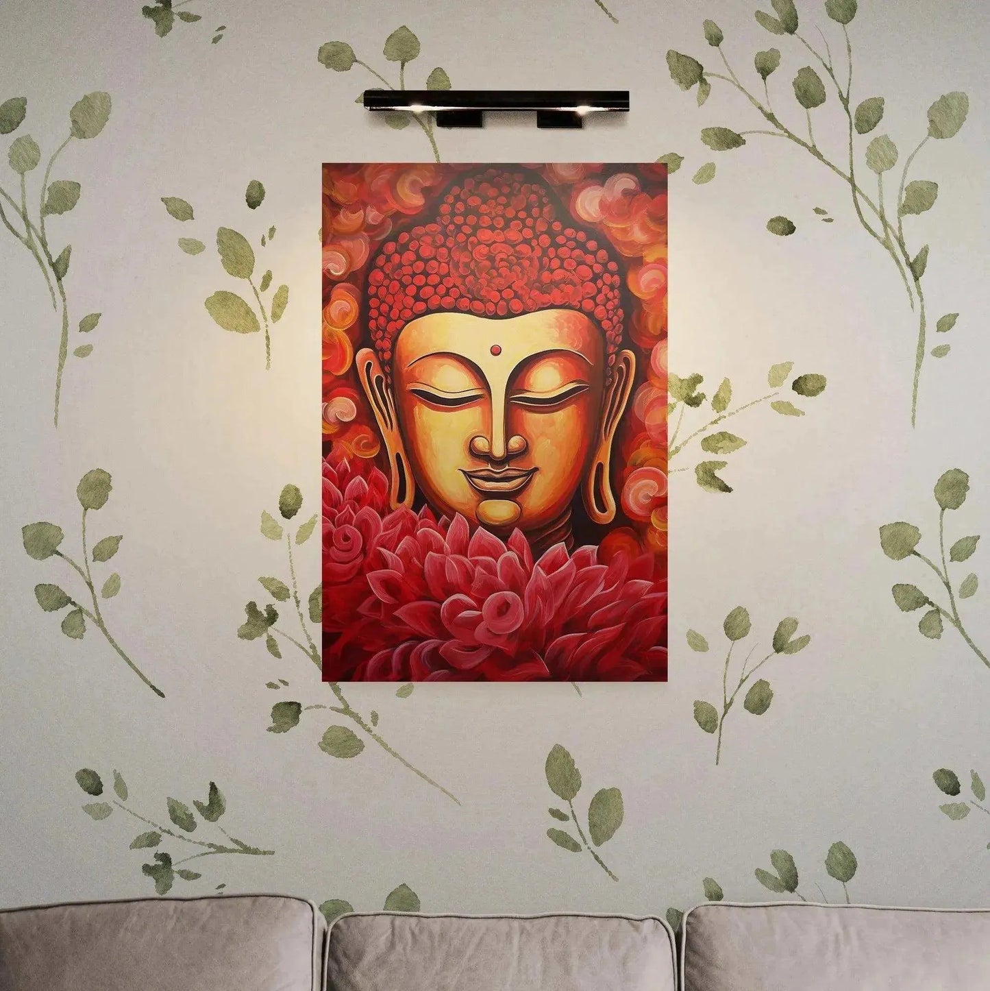Joyful Awakening - Smiling Buddha with Lotus Poster -ZenArtBliss