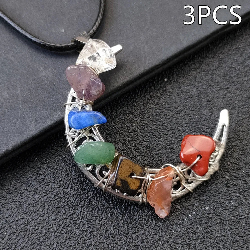 Celestial Chakra Moon & Star Necklace -ZenArtBliss