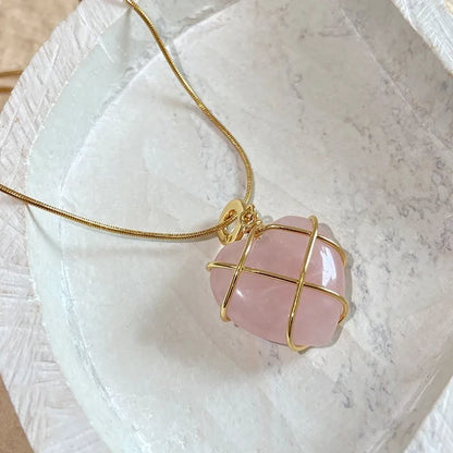 Elegant Opal Heart Pendant Necklace