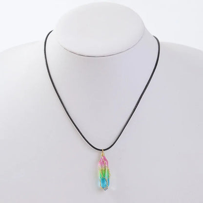 Rainbow Shard crystal Necklace -ZenArtBliss