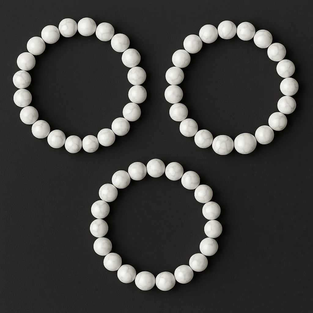 Natural White Howlite Beaded Bracelet (Copy) -ZenArtBliss