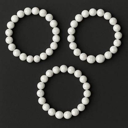 Natural White Howlite Beaded Bracelet (Copy) -ZenArtBliss