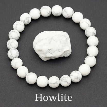 Natural White Howlite Beaded Bracelet (Copy) -ZenArtBliss