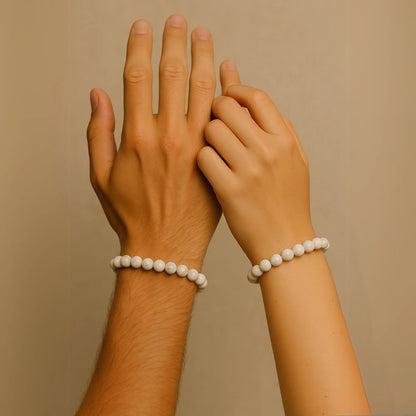 Natural White Howlite Beaded Bracelet (Copy) -ZenArtBliss
