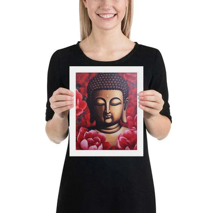 Buddha Framed Print: Red Lotus Blossoms, Inner Peace #zendecor -ZenArtBliss