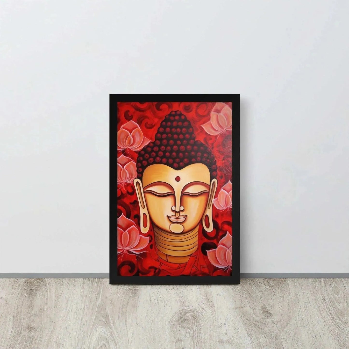 Buddha Framed Print: red Lotus Flowers, Inner Peace – ZenArtBliss -ZenArtBliss