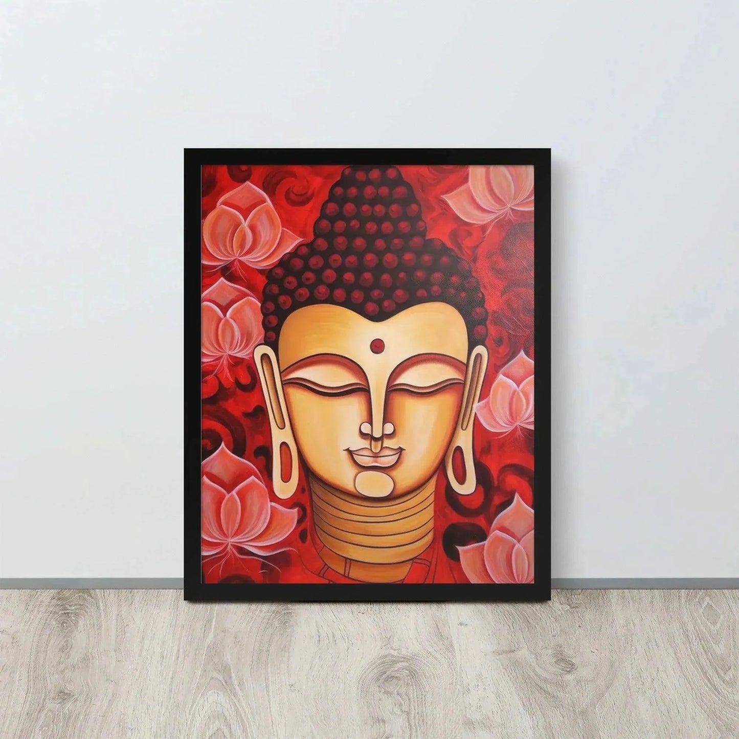 Buddha Framed Print: red Lotus Flowers, Inner Peace – ZenArtBliss -ZenArtBliss