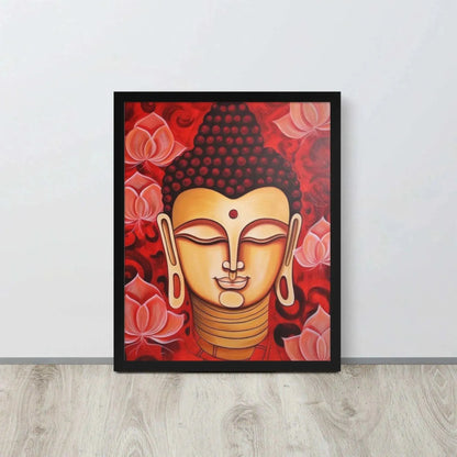 Buddha Framed Print: red Lotus Flowers, Inner Peace – ZenArtBliss -ZenArtBliss