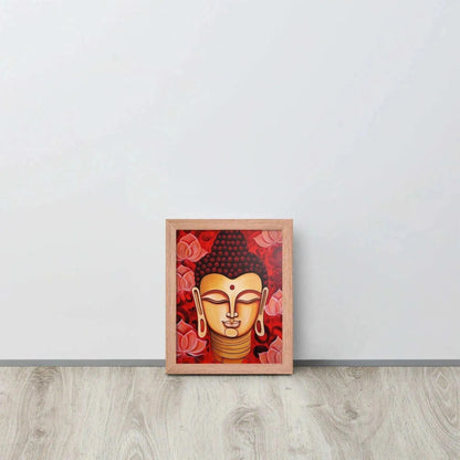 Buddha Framed Print: red Lotus Flowers, Inner Peace – ZenArtBliss -ZenArtBliss