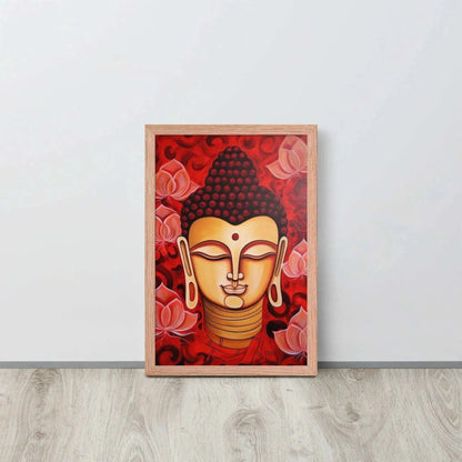 Buddha Framed Print: red Lotus Flowers, Inner Peace – ZenArtBliss -ZenArtBliss