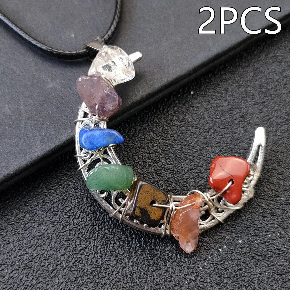 Celestial Chakra Moon & Star Necklace -ZenArtBliss