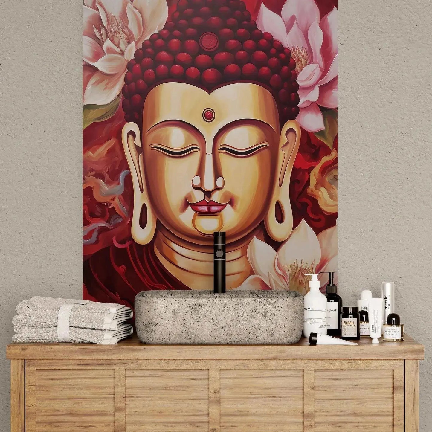 Golden Serenity - Forest Zen Buddha Poster - Zenartbliss- A Brand of Oxygen O2 Technology