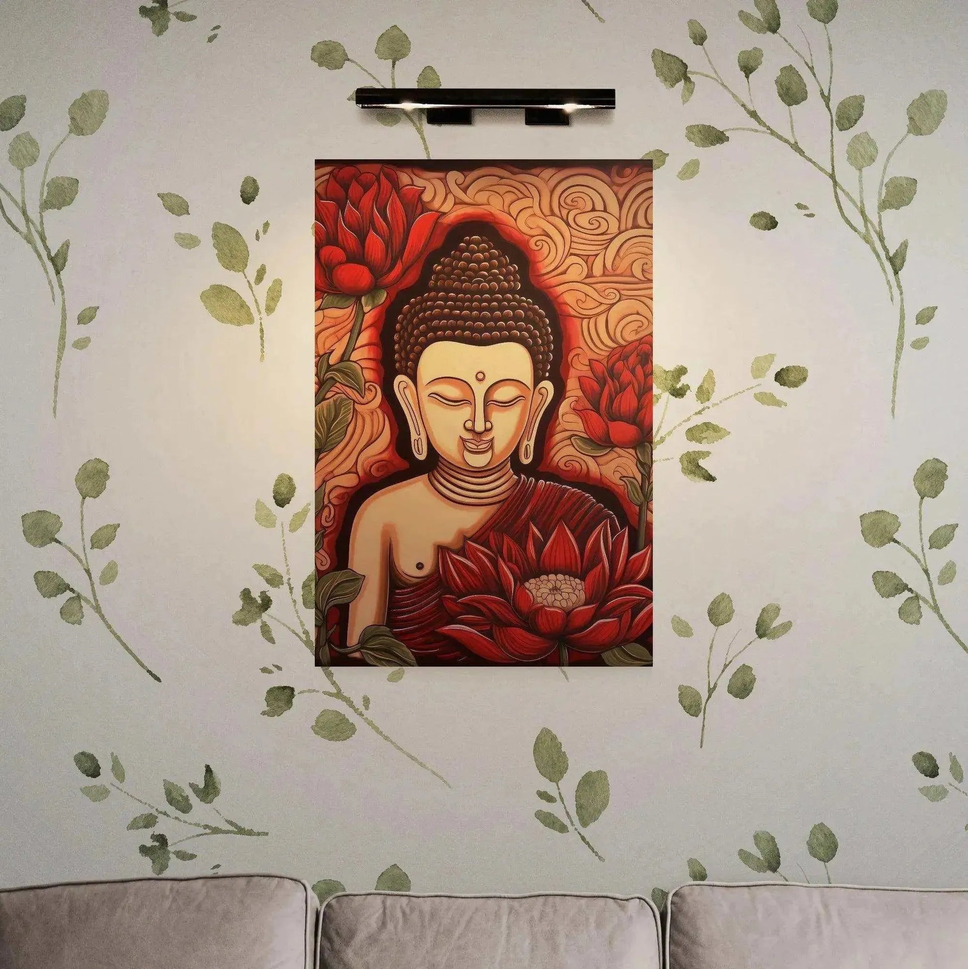 Lotus Enlightenment - Serene Buddha and Lotus Wall Art -ZenArtBliss