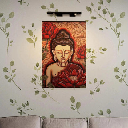 Lotus Enlightenment - Serene Buddha and Lotus Wall Art -ZenArtBliss