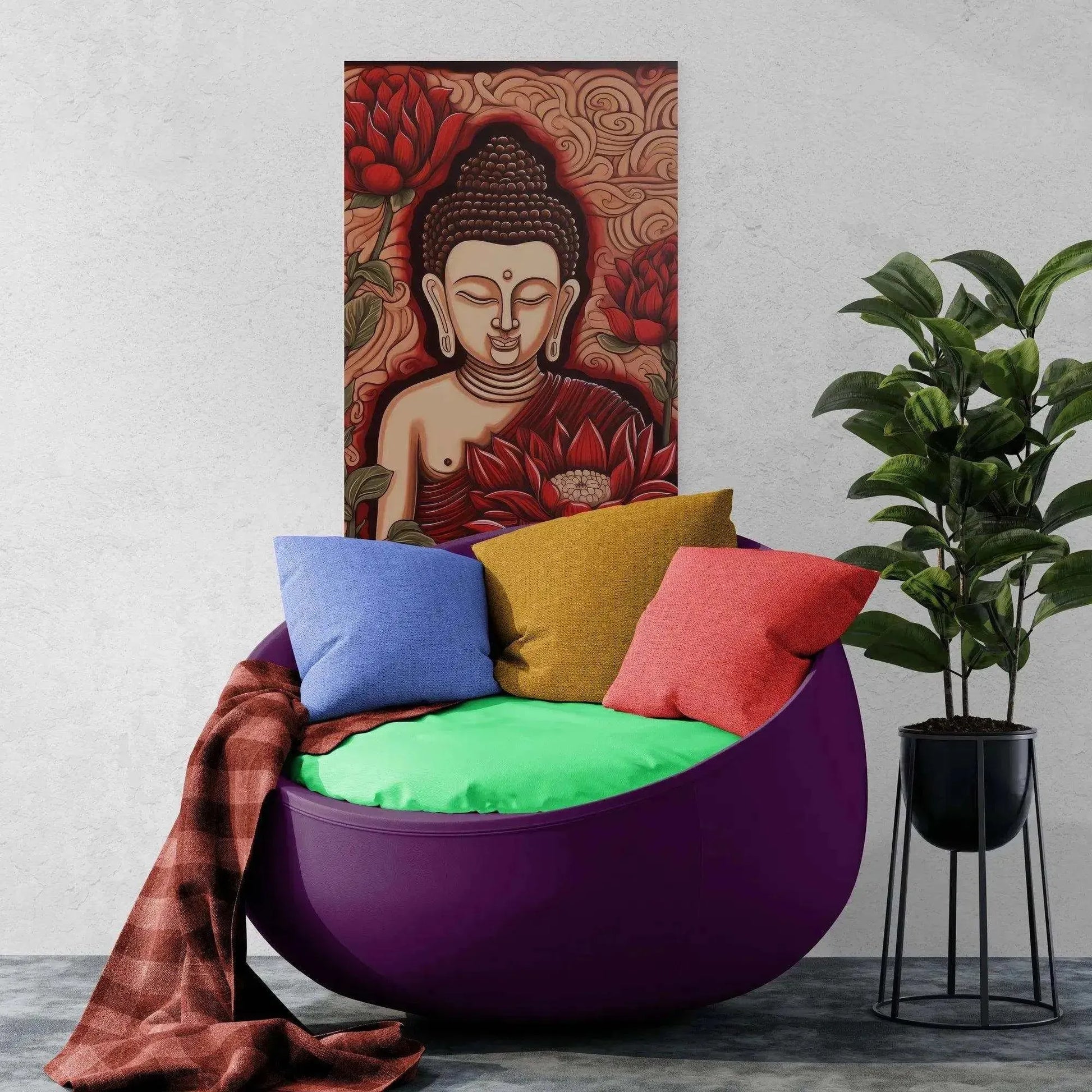 Lotus Enlightenment - Serene Buddha and Lotus Wall Art -ZenArtBliss