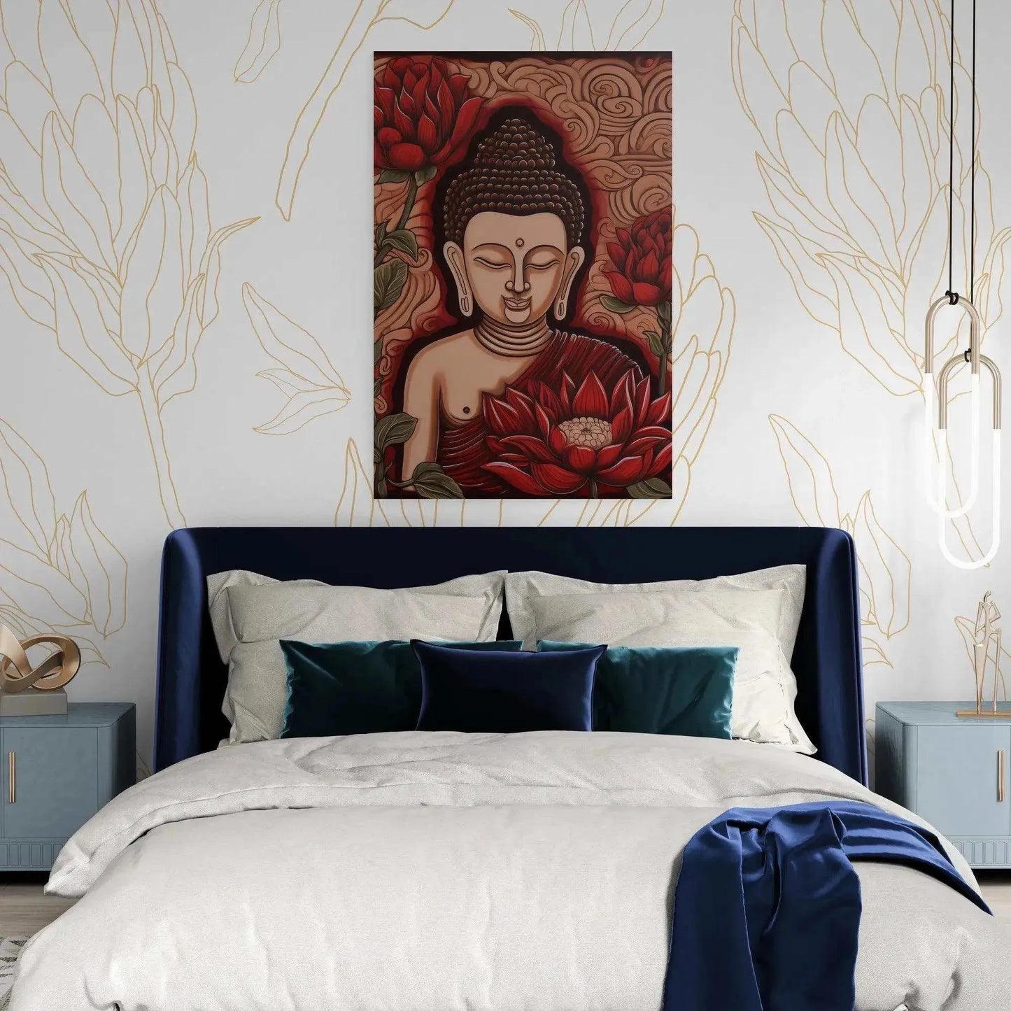 Lotus Enlightenment - Serene Buddha and Lotus Wall Art -ZenArtBliss