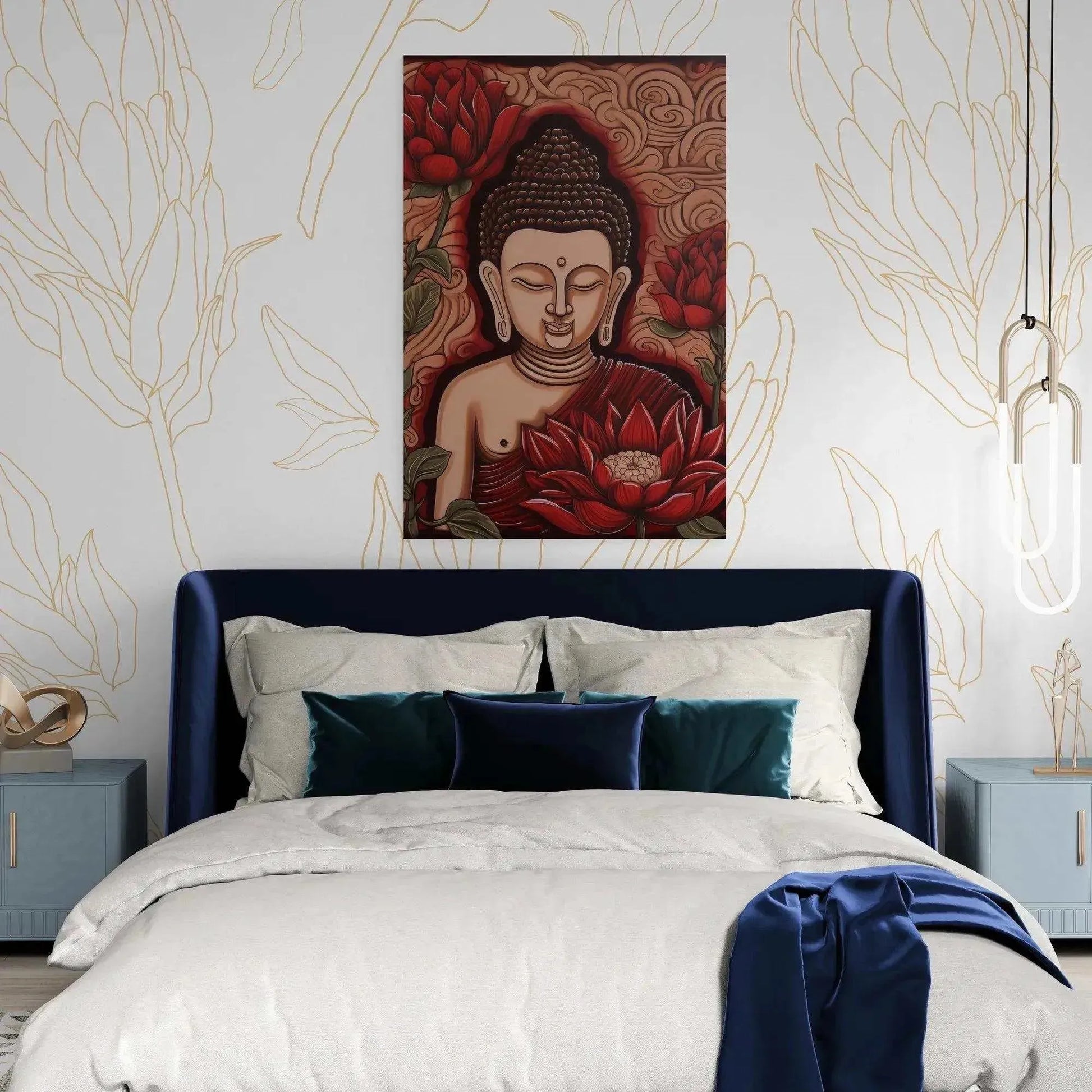 Lotus Enlightenment - Serene Buddha and Lotus Wall Art -ZenArtBliss