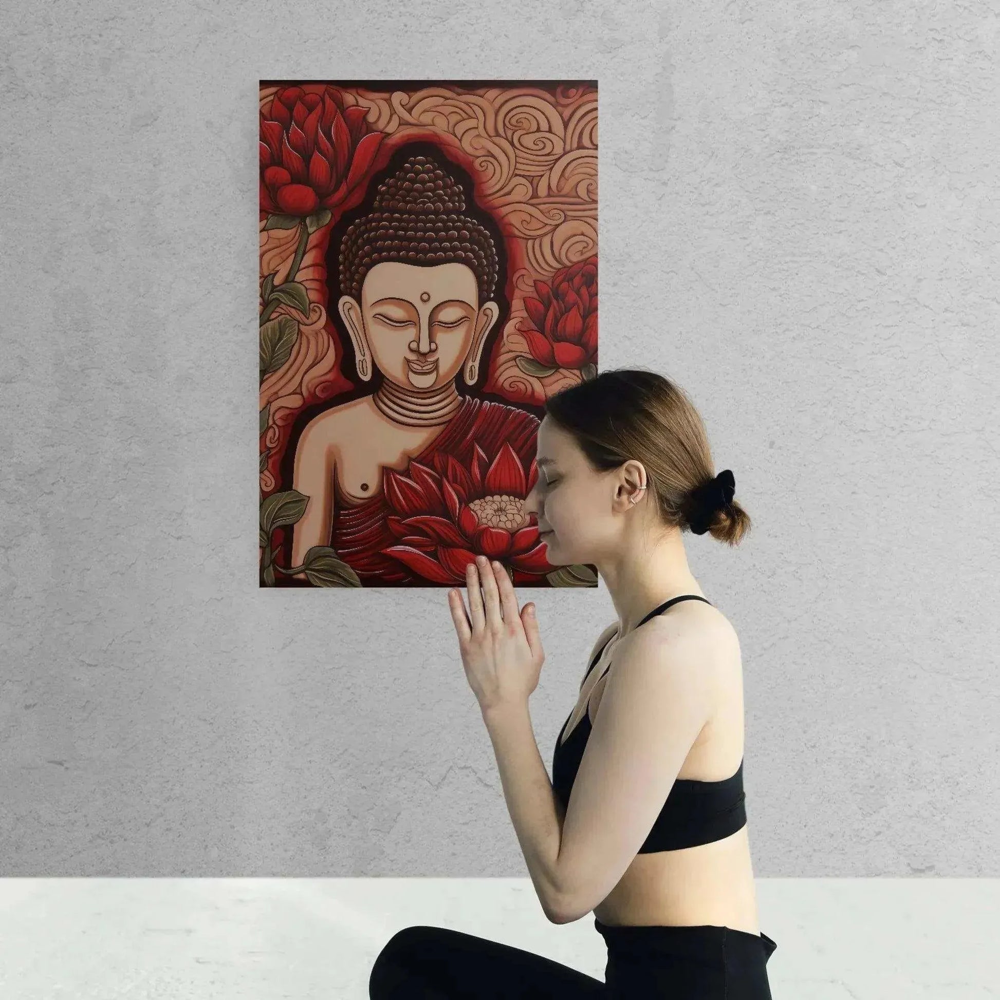 Lotus Enlightenment - Serene Buddha and Lotus Wall Art -ZenArtBliss