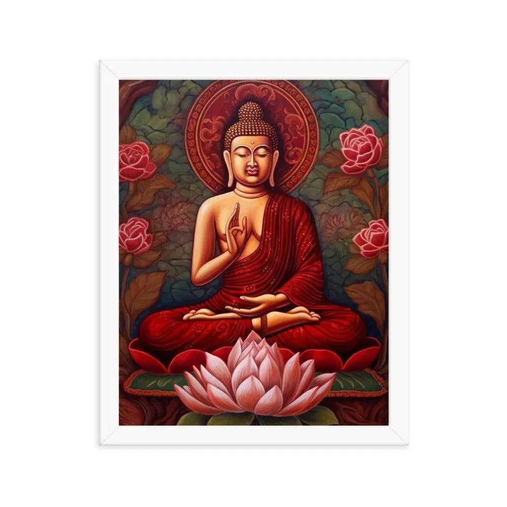 Lotus Flower Painting Framed Print – ZenArtBliss.com (Find Serenity in Timeless Symbolism) -ZenArtBliss