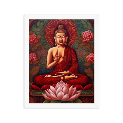 Lotus Flower Painting Framed Print – ZenArtBliss.com (Find Serenity in Timeless Symbolism) -ZenArtBliss