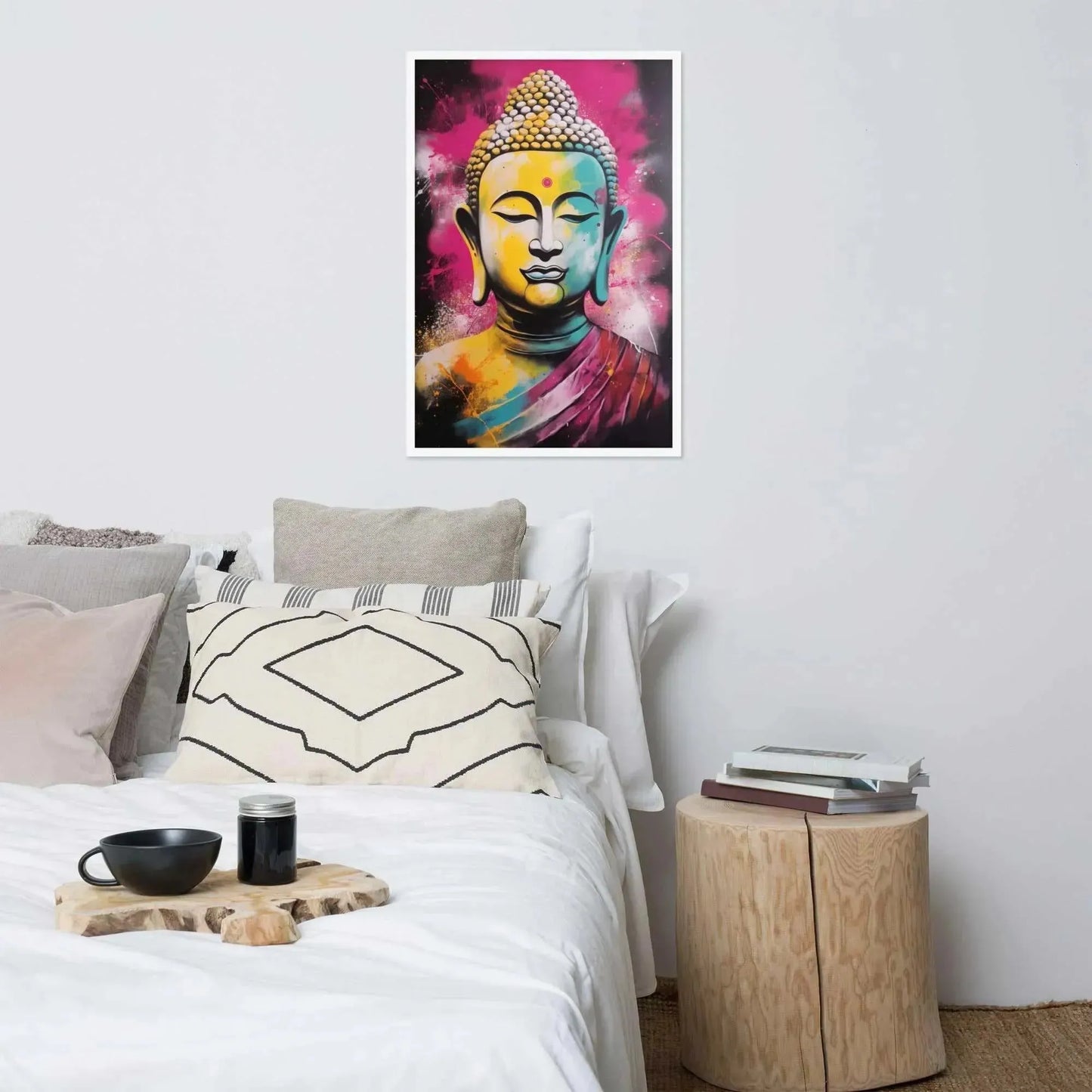 Modern Buddha Painting framed print – ZenArtBliss (Add Serenity & Color to Your Life) -ZenArtBliss