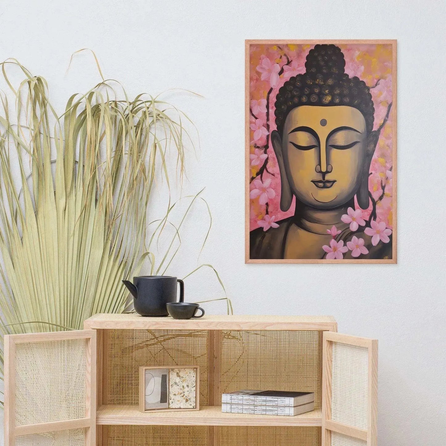 Pink & Gold Tibetan Buddha Framed Print – ZenArtBliss -ZenArtBliss