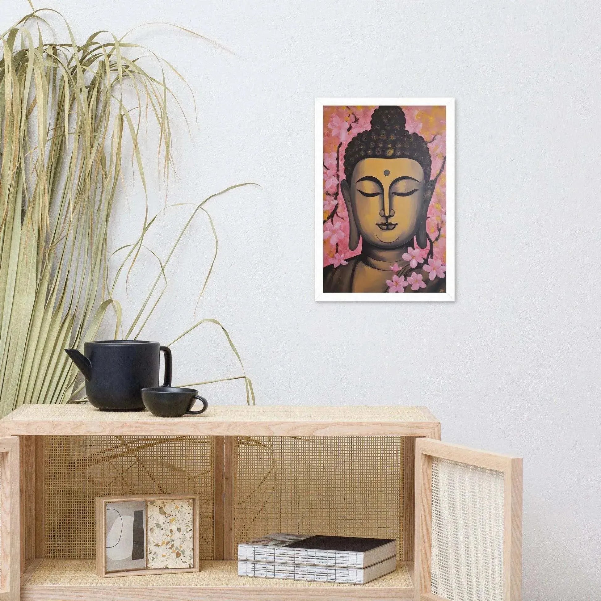 Pink & Gold Tibetan Buddha Framed Print – ZenArtBliss -ZenArtBliss