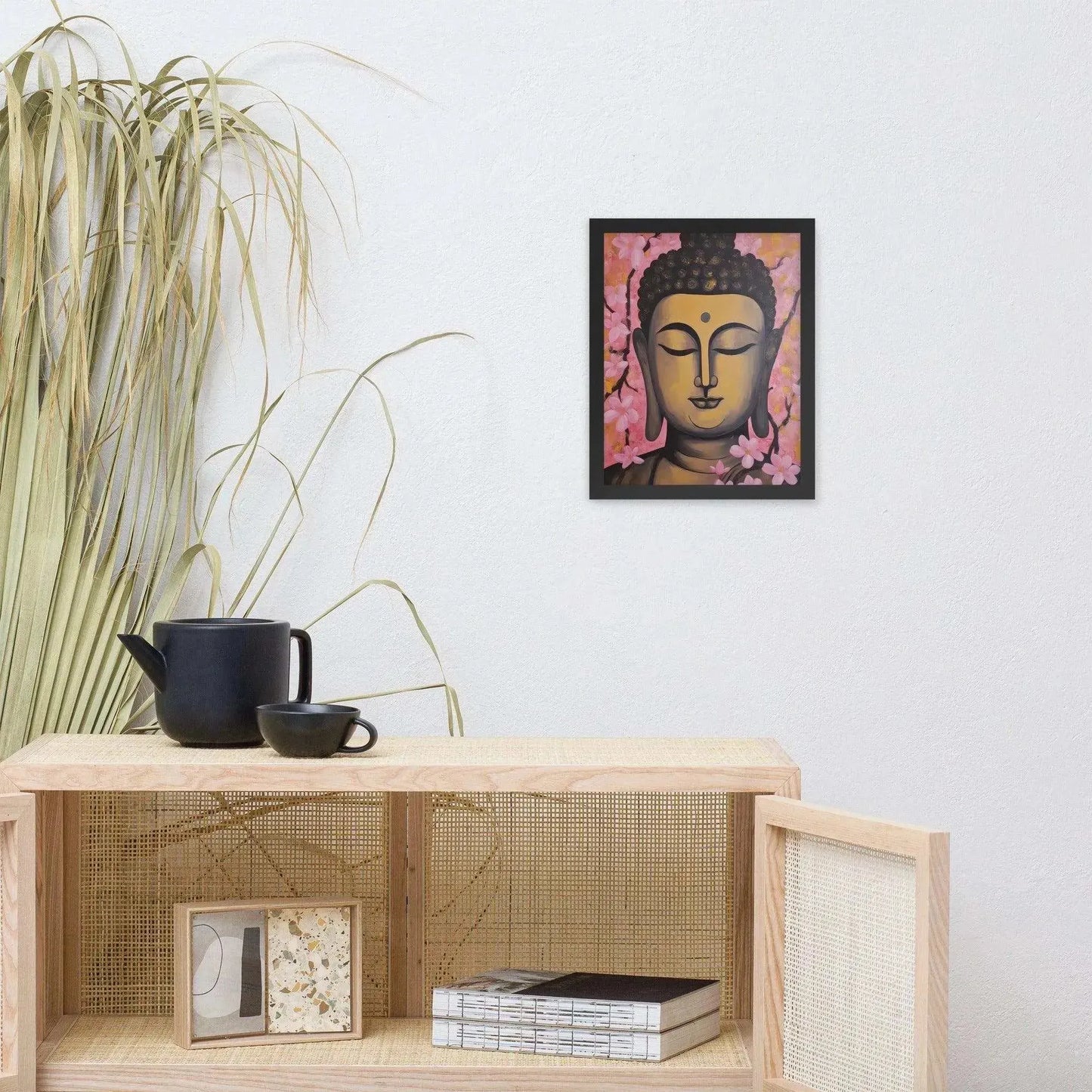 Pink & Gold Tibetan Buddha Framed Print – ZenArtBliss -ZenArtBliss