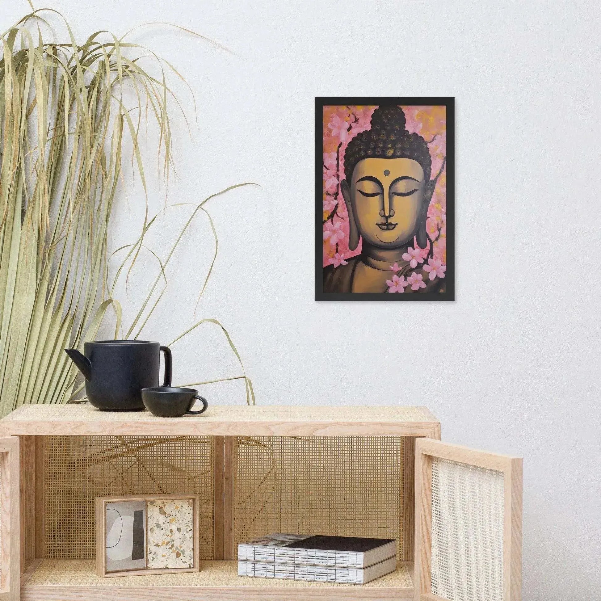 Pink & Gold Tibetan Buddha Framed Print – ZenArtBliss -ZenArtBliss