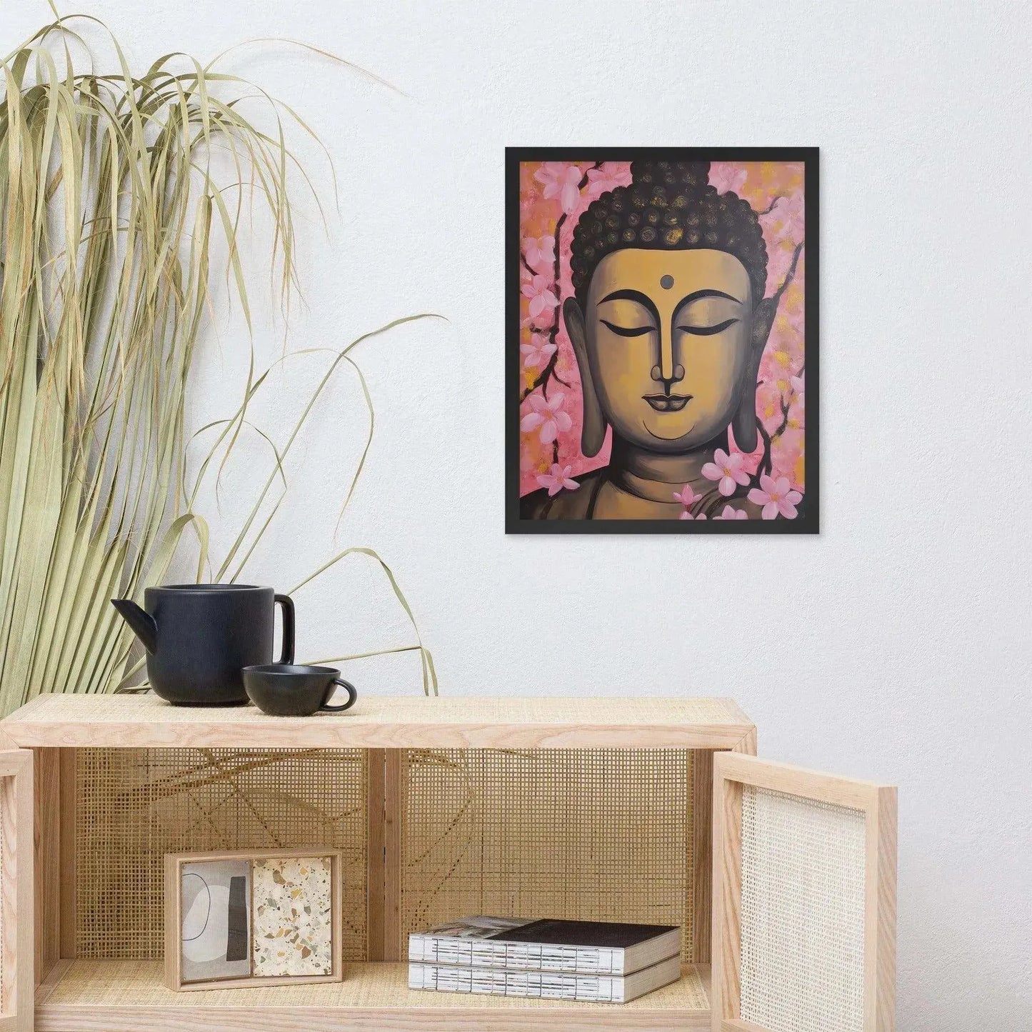 Pink & Gold Tibetan Buddha Framed Print – ZenArtBliss -ZenArtBliss