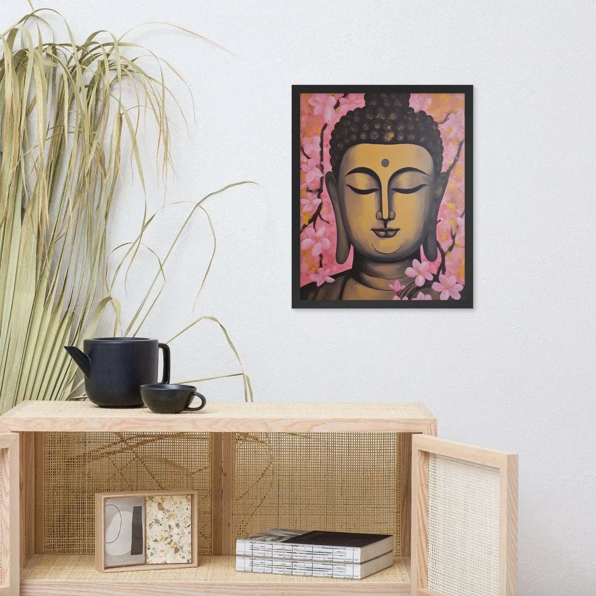 Pink & Gold Tibetan Buddha Framed Print – ZenArtBliss -ZenArtBliss