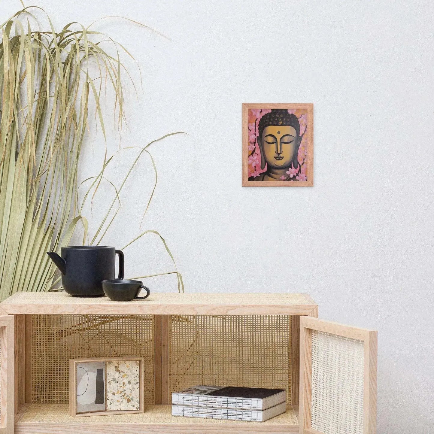 Pink & Gold Tibetan Buddha Framed Print – ZenArtBliss -ZenArtBliss