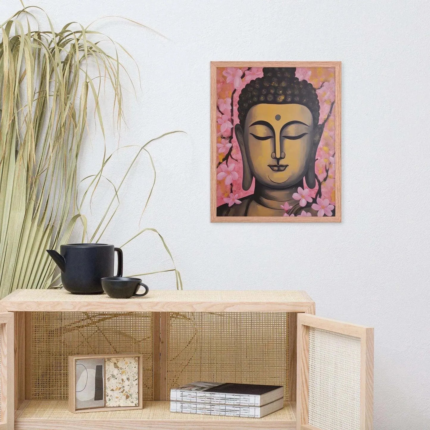 Pink & Gold Tibetan Buddha Framed Print – ZenArtBliss -ZenArtBliss