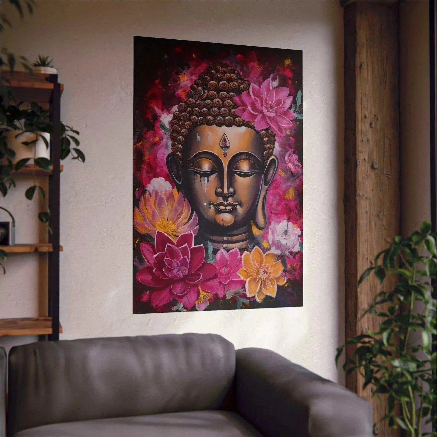 Pink Zen Buddha Poster - Blossoming Nirvana - Zenartbliss- A Brand of Oxygen O2 Technology