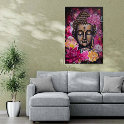 Pink Zen Buddha Poster - Blossoming Nirvana - Zenartbliss- A Brand of Oxygen O2 Technology