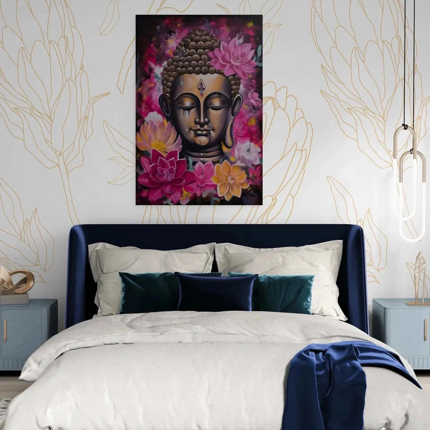 Pink Zen Buddha Poster - Blossoming Nirvana - Zenartbliss- A Brand of Oxygen O2 Technology