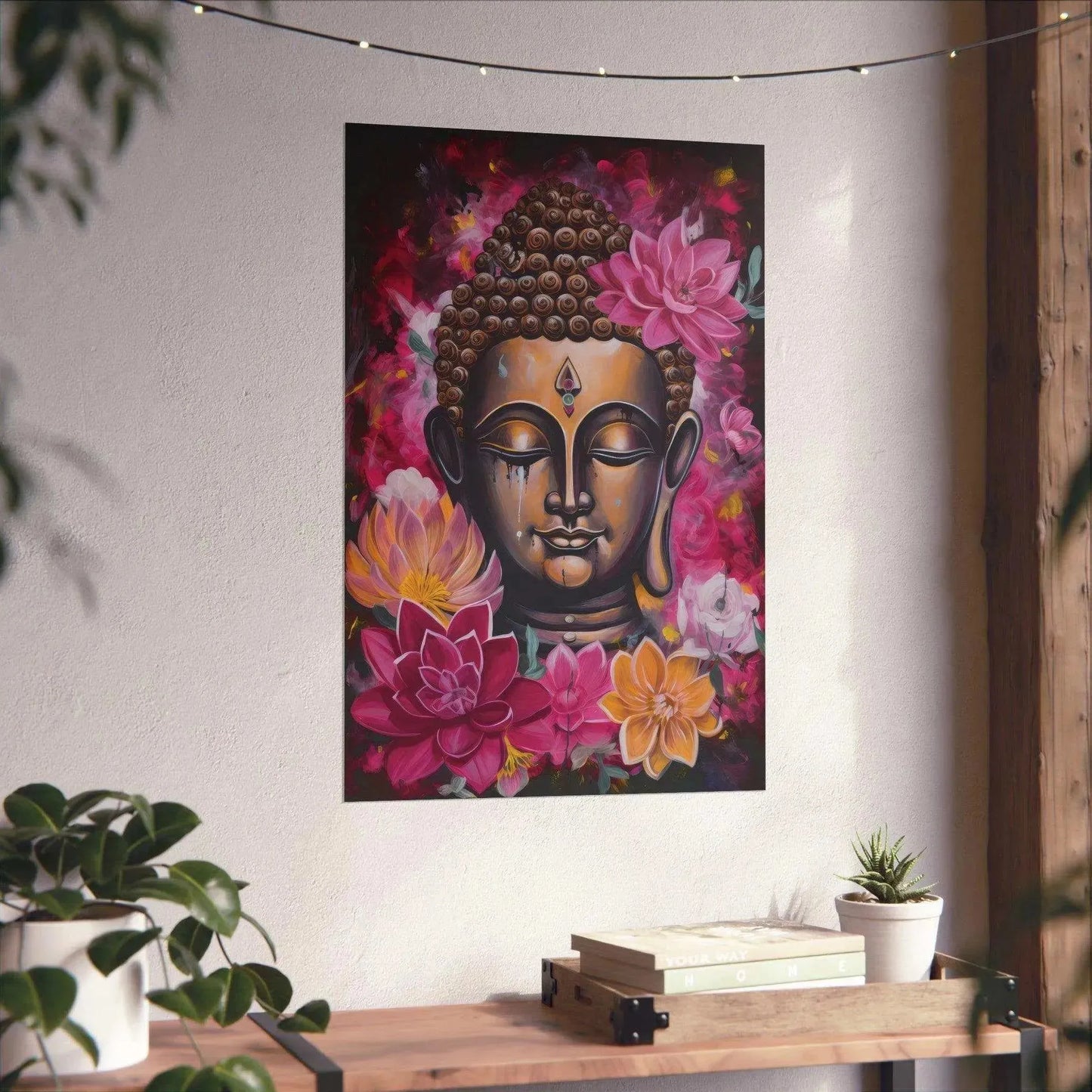 Pink Zen Buddha Poster - Blossoming Nirvana - Zenartbliss- A Brand of Oxygen O2 Technology