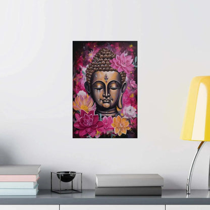 Pink Zen Buddha Poster - Blossoming Nirvana - Zenartbliss- A Brand of Oxygen O2 Technology