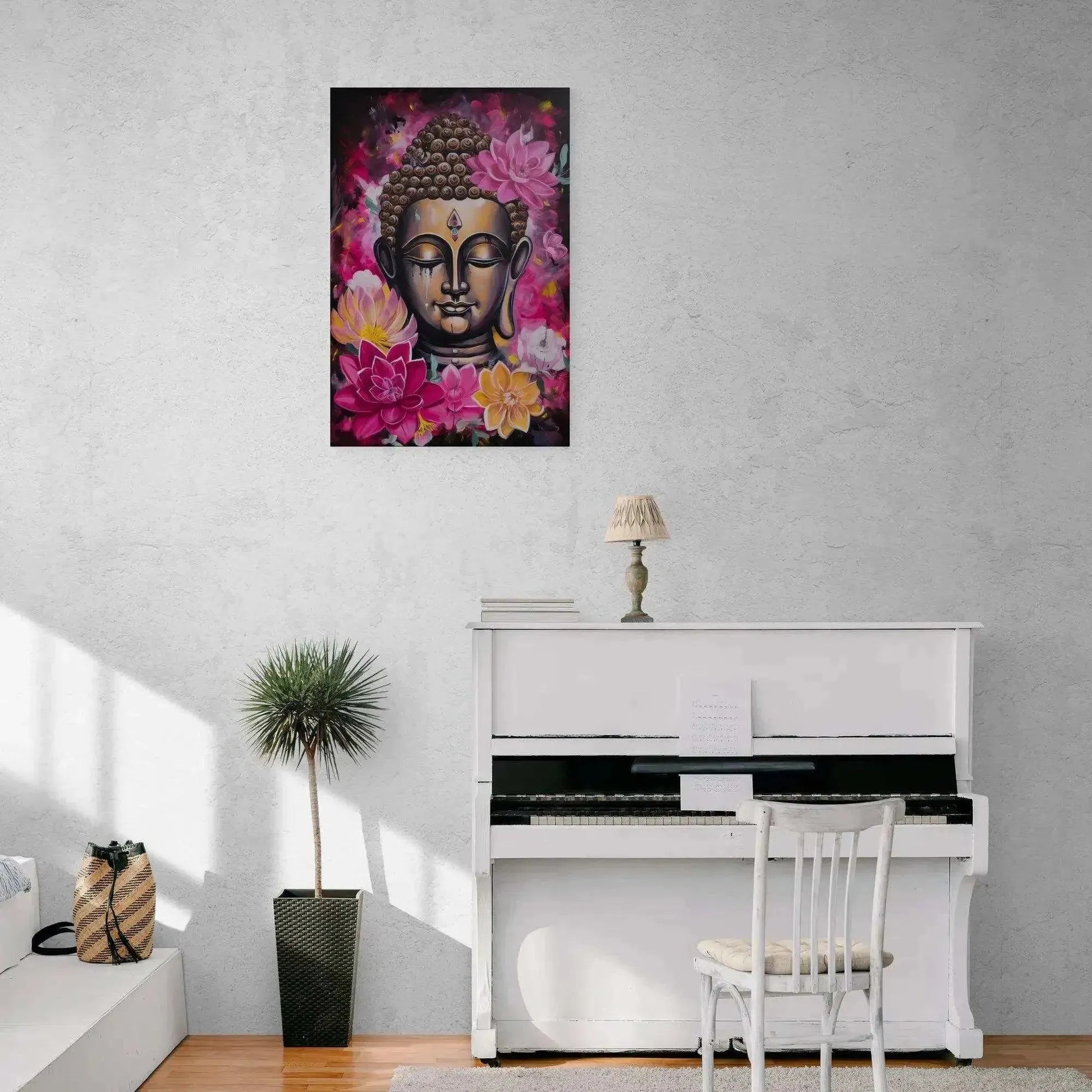 Pink Zen Buddha Poster - Blossoming Nirvana - Zenartbliss- A Brand of Oxygen O2 Technology