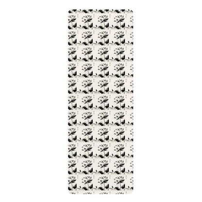 Sumi-e Bloom Yoga Mat - Japanese ink wash painting ‍♀️ -ZenArtBliss