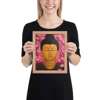 Zen Room Framed Print: Buddha & Cherry Blossoms – ZenArtBliss -ZenArtBliss